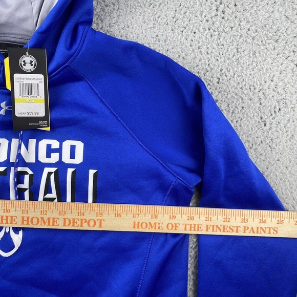 NWT Women Loose Coldgear Under Armour Blue FSU Bronco FootBall Hoodie Sz Medium - Picture 6 of 10